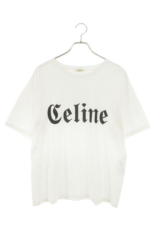 CELINE Gothic Logo T-shirt White Size XS