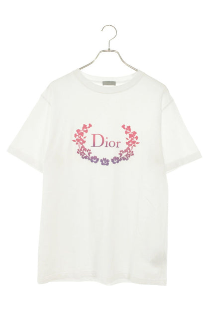 DIOR Logo Embroidery T-shirt White Size S