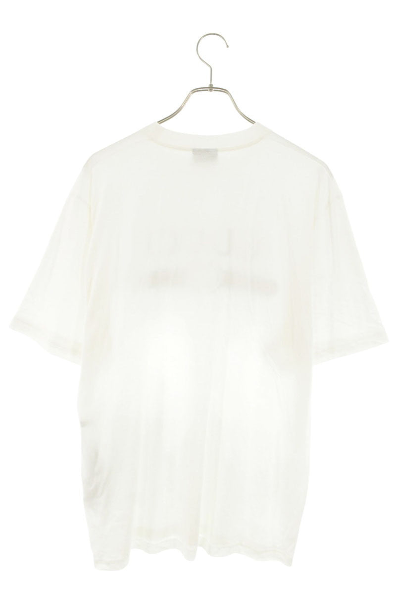 GUCCI Logo Print Cotton Silk Blend T-shirt White Size L