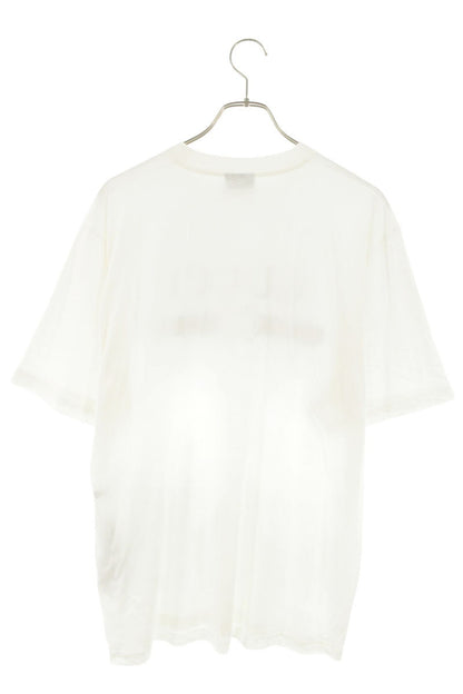 GUCCI Logo Print Cotton Silk Blend T-shirt White Size L