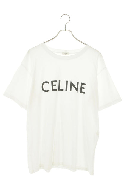 CELINE Loose Fit Logo Print T-Shirt White Size S