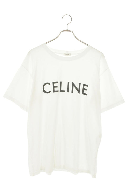 CELINE Loose Fit Logo Print T-Shirt White Size S