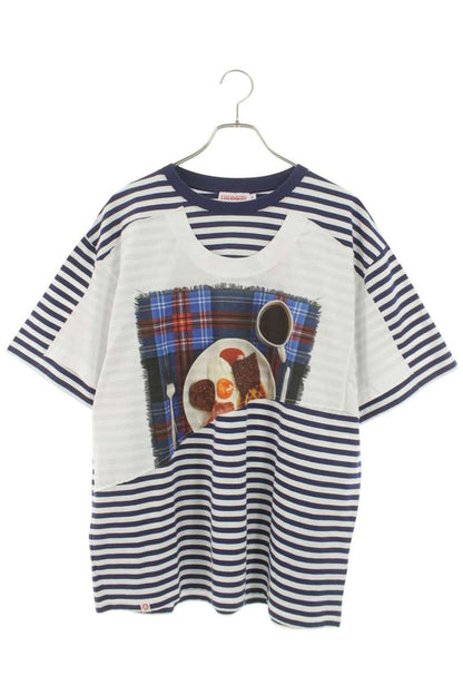 CHARLES JEFFREY LOVERBOY AULD HAG Striped Double Tee Size M
