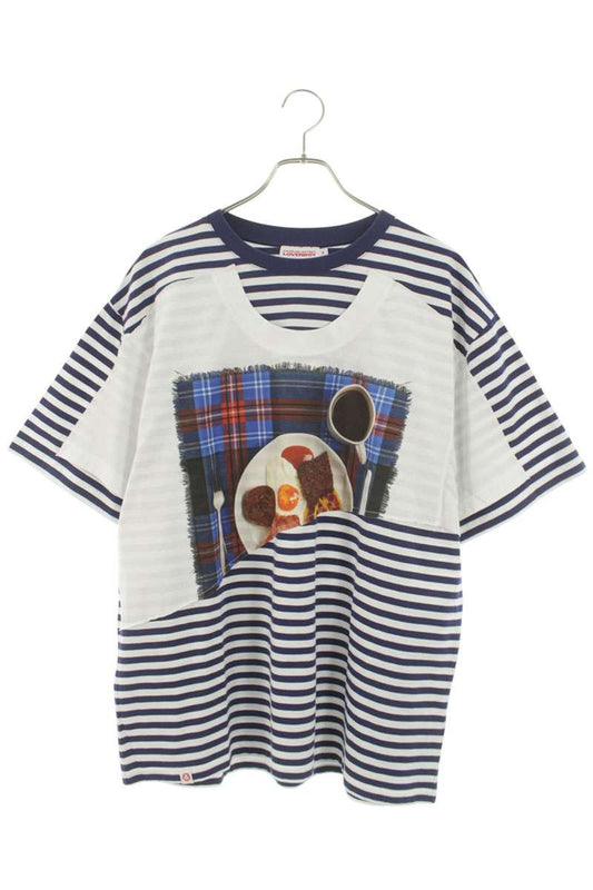 CHARLES JEFFREY LOVERBOY AULD HAG Striped Double Tee Size M