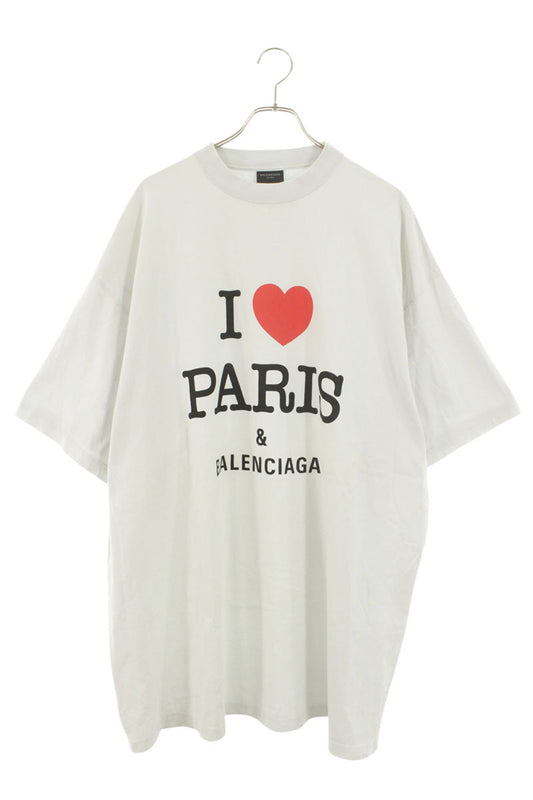 BALENCIAGA I Love Paris Print T-Shirt White Size 5