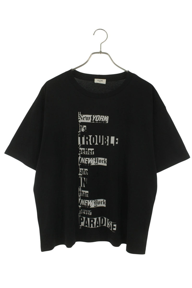 CELINE Lettering Logo Print T-Shirt Black Size L