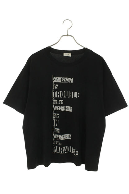 CELINE Lettering Logo Print T-Shirt Black Size L