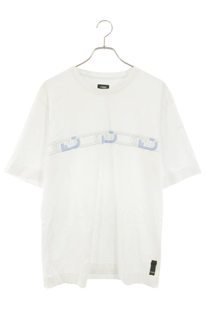 Fendi Chain Print T-Shirt White Size L