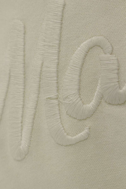 FENDI Front Logo Embroidered T-Shirt Beige Size S