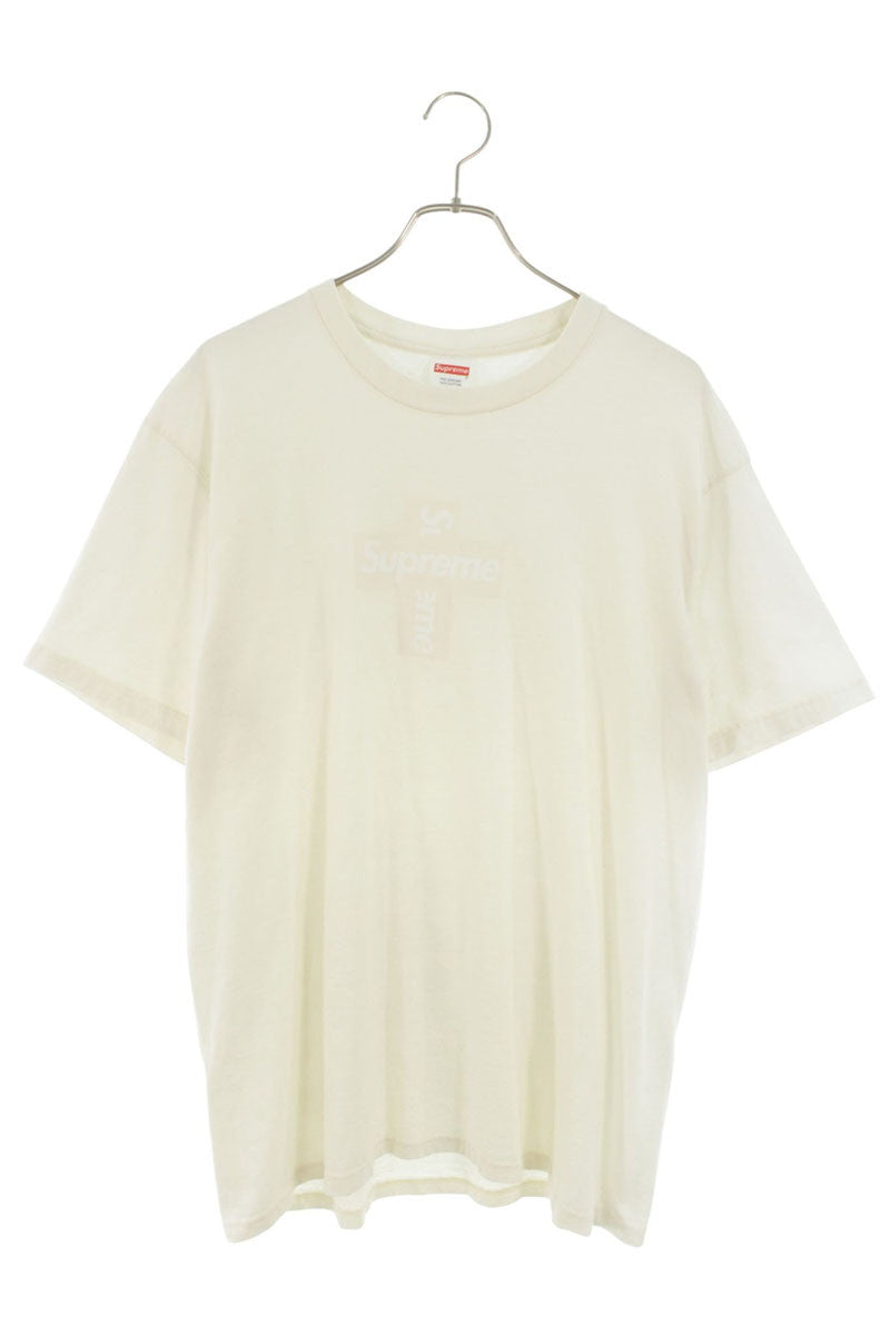 SUPREME Cross Box Logo Tee Beige Size L