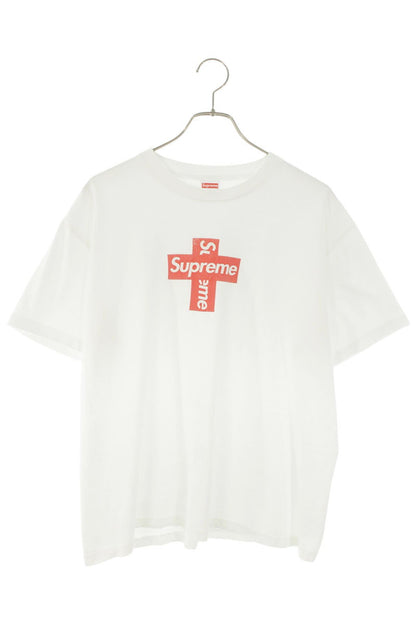 SUPREME White Cross Box Logo Cotton Tee Size L