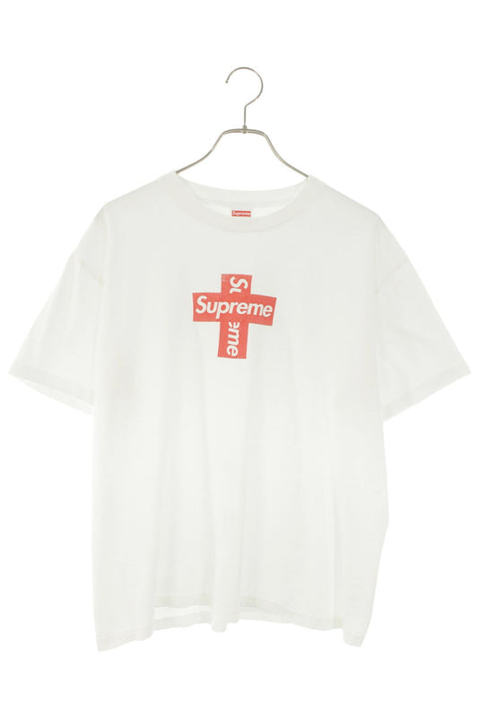 SUPREME White Cross Box Logo Cotton Tee Size L
