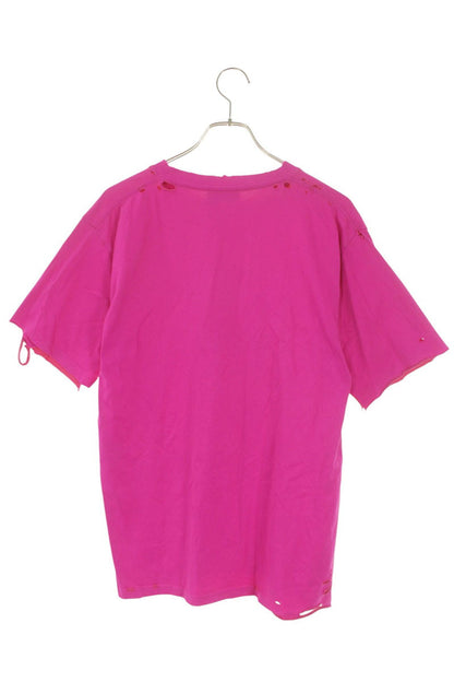BALENCIAGA Distressed 'This Is Not New' Tee Pink Size L