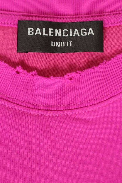 BALENCIAGA Distressed 'This Is Not New' Tee Pink Size L