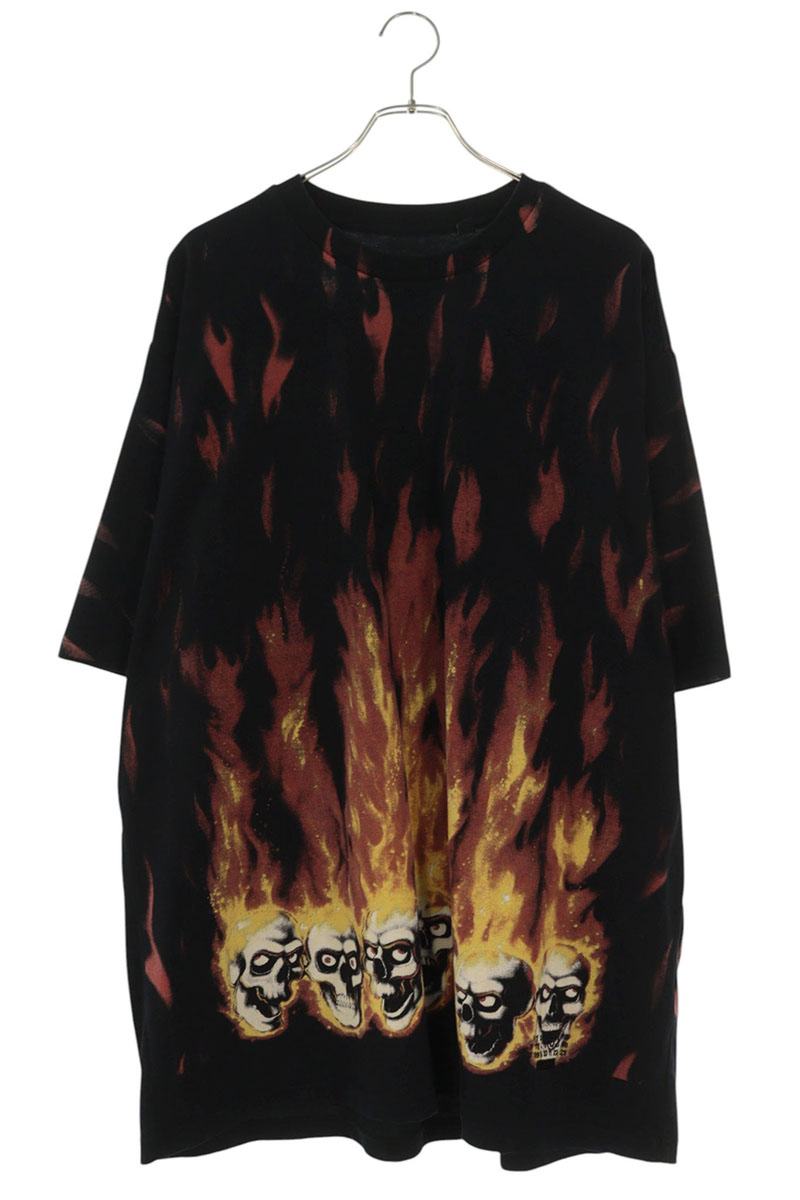 MM6 Liquid Blue Oversized Tee All-Over Print T-Shirt Red x Black Size L