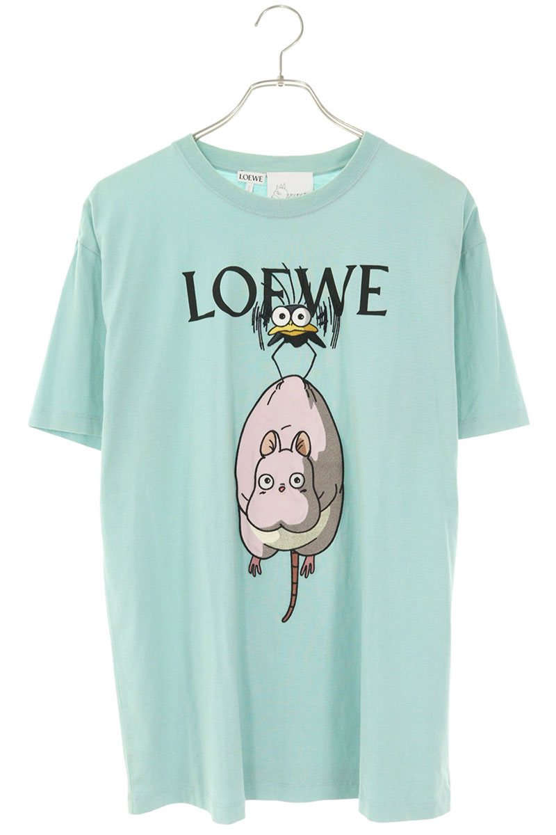 Loewe Logo Embroidered T-Shirt Blue Size S