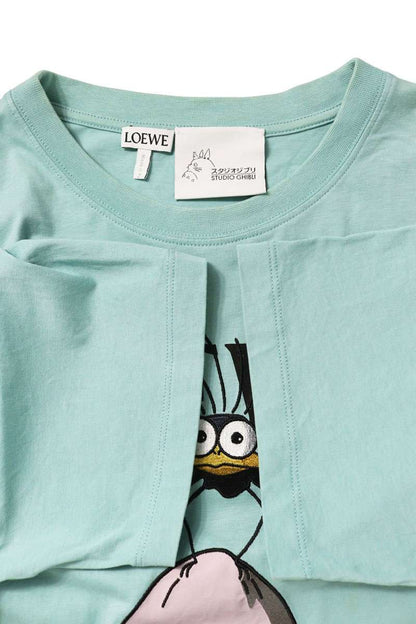 Loewe Logo Embroidered T-Shirt Blue Size S