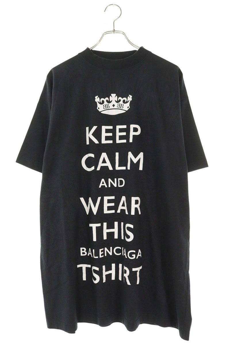 Balenciaga Print Oversized T-Shirt Black Size M