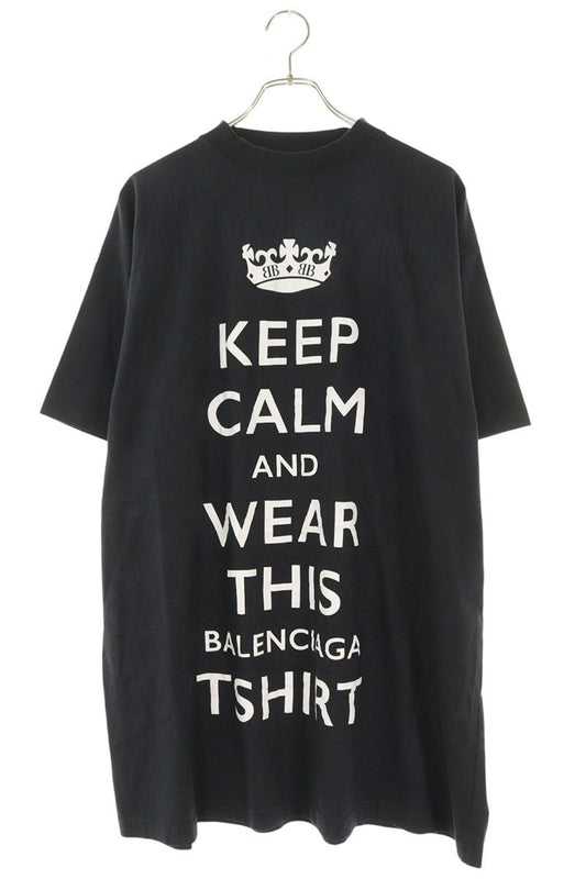 Balenciaga Print Oversized T-Shirt Black Size M