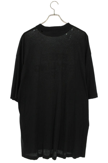 Balenciaga Logo Print Distressed T-Shirt Black Size XXS
