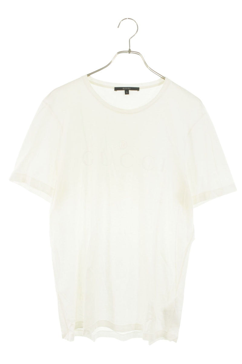 GUCCI Front Logo Crewneck T-Shirt Off-White Size L