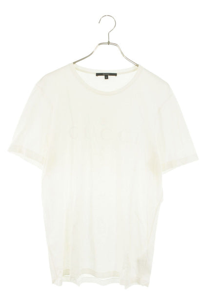 GUCCI Front Logo Crewneck T-Shirt Off-White Size L