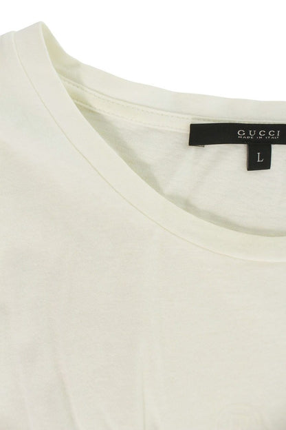 GUCCI Front Logo Crewneck T-Shirt Off-White Size L