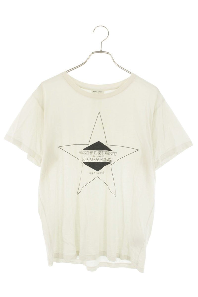 Saint Laurent Paris Print T-Shirt White Size M