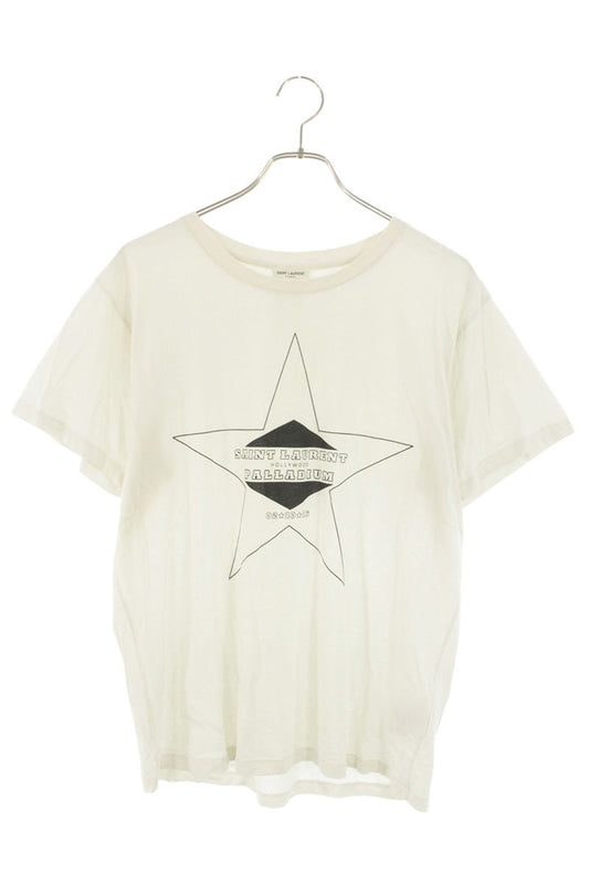 Saint Laurent Paris Print T-Shirt White Size M