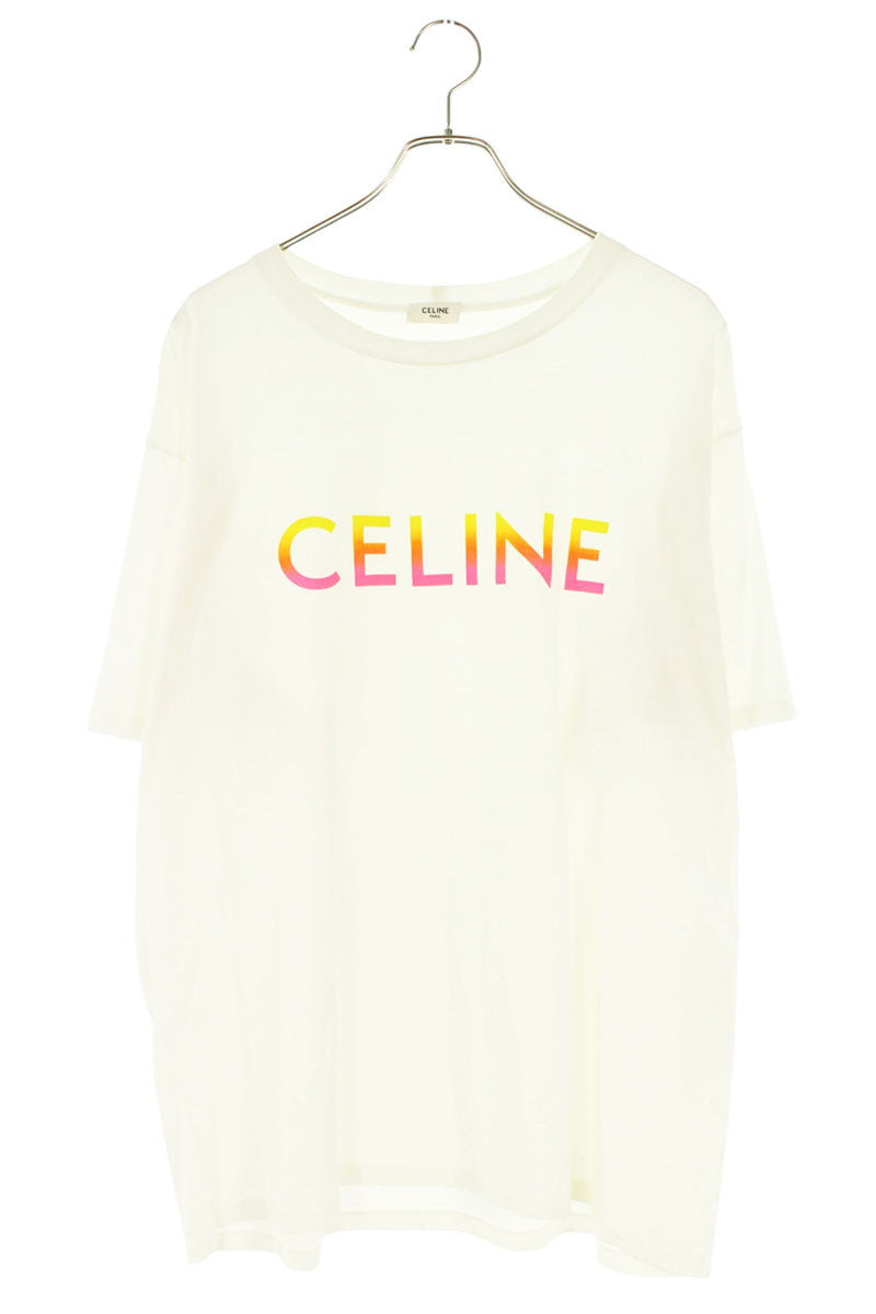 CELINE 2X10B671Q Gradient Logo T-Shirt White Size XL