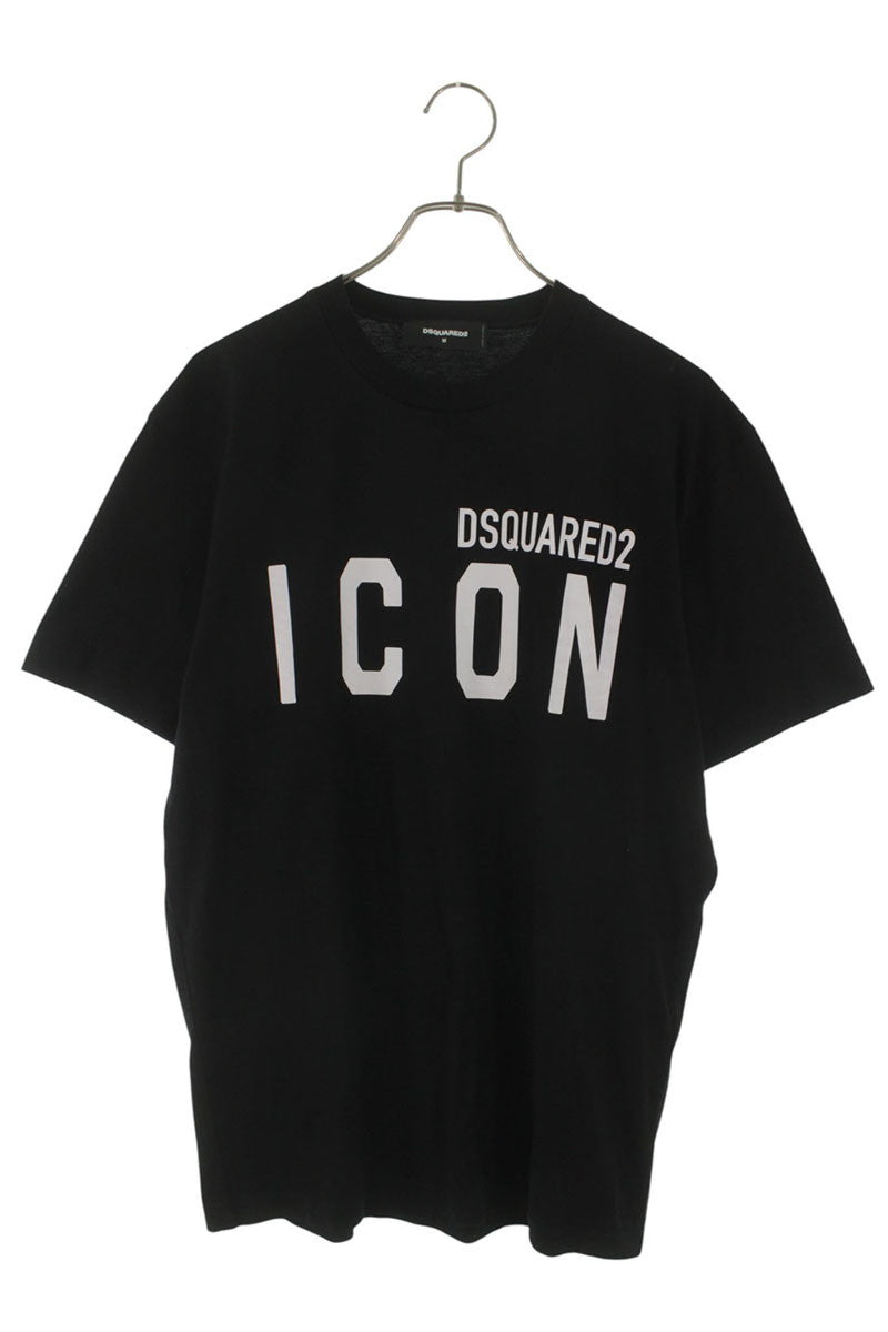 DSQUARED S79GC0001 ICON Logo Print T-Shirt Black Size M