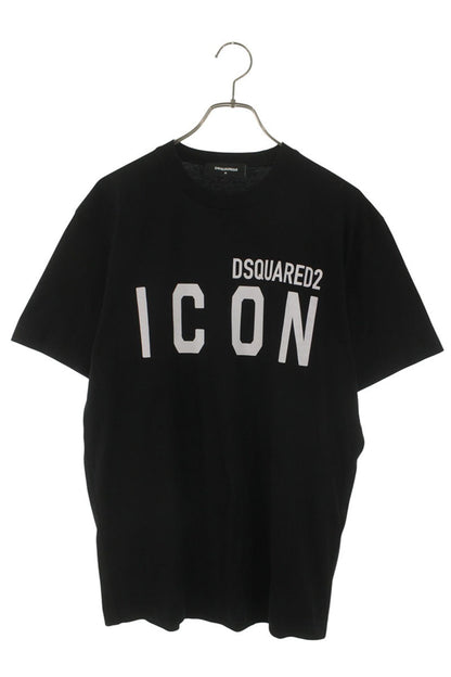 DSQUARED S79GC0001 ICON Logo Print T-Shirt Black Size M