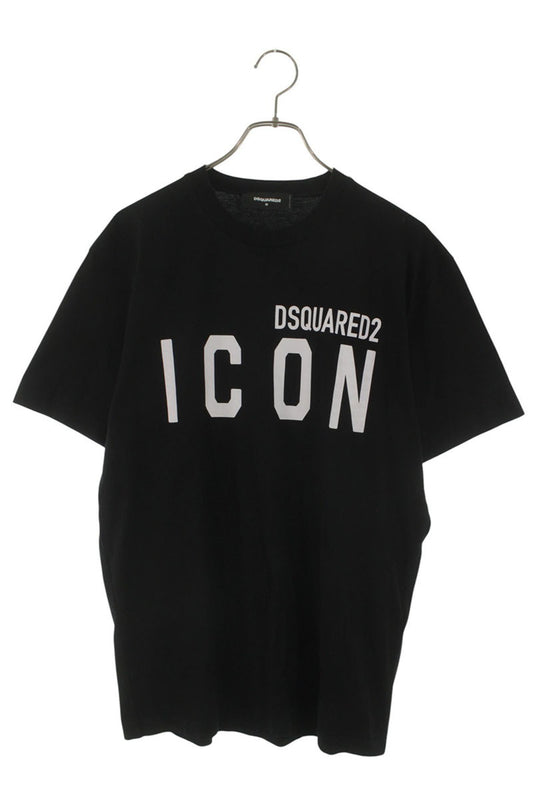 DSQUARED S79GC0001 ICON Logo Print T-Shirt Black Size M