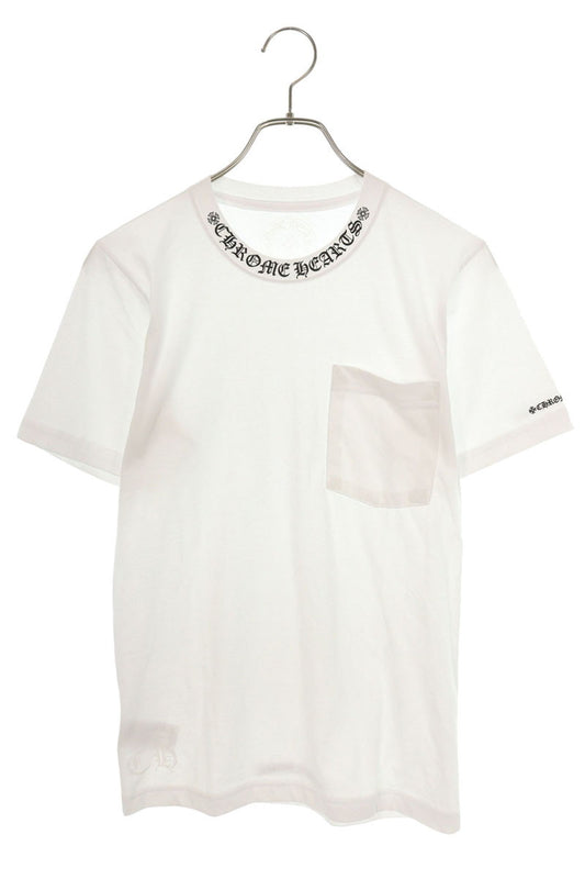 Chrome Hearts Neck Logo Print Tee White/Black Size XS