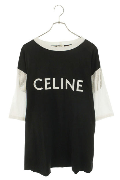 CELINE 2X29C671Q Logo Print Fringe T-Shirt Multi Size L