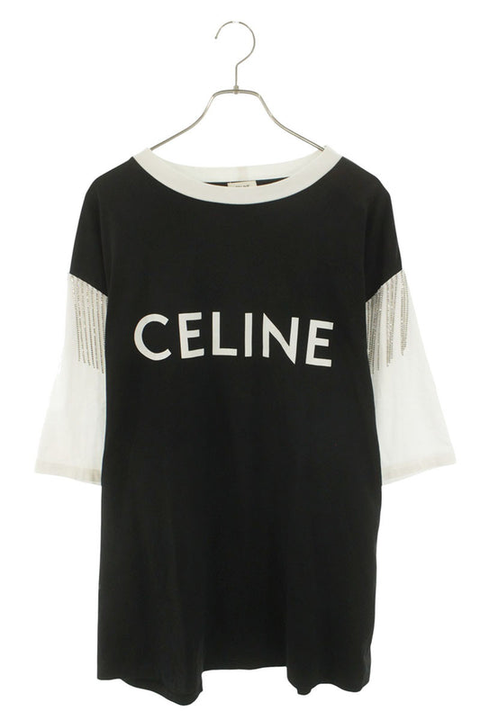 CELINE 2X29C671Q Logo Print Fringe T-Shirt Multi Size L