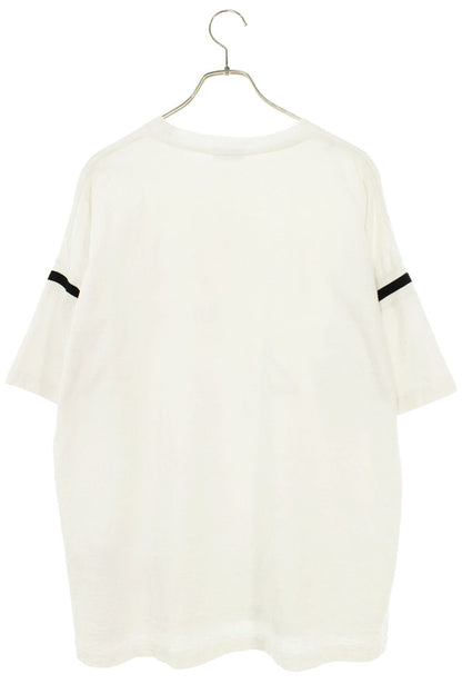 DIOR White Distressed Slub Cotton Jersey T-Shirt Size M