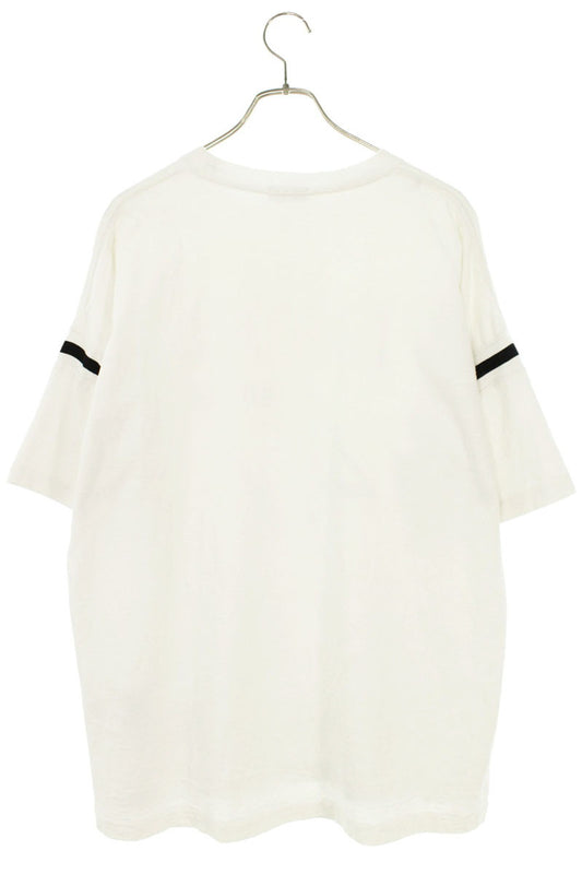 DIOR White Distressed Slub Cotton Jersey T-Shirt Size M