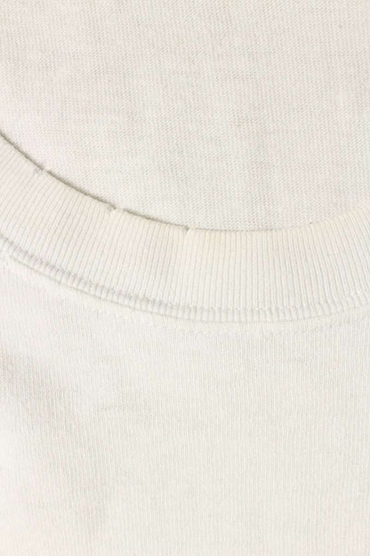 DIOR White Distressed Slub Cotton Jersey T-Shirt Size M