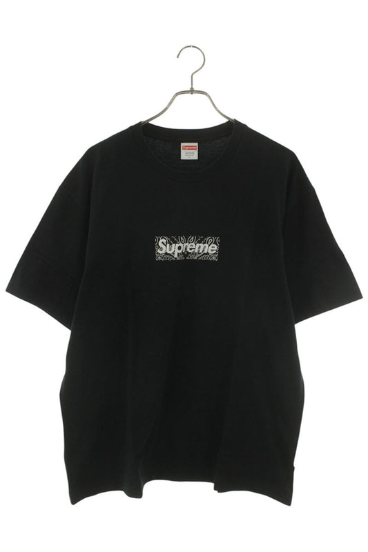 Supreme 19AW Bandana Box Logo Tee T-Shirt Black Size L