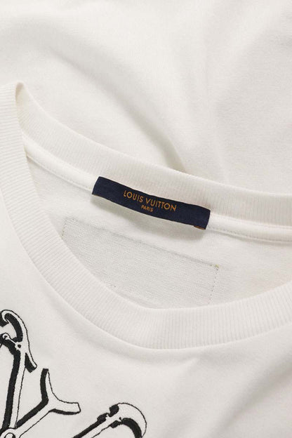Louis Vuitton LV embroidery T-Shirt White Size M