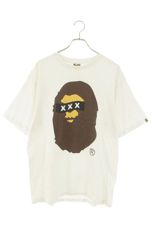 Bape x GOD SELECTION XXX Logo Print T-Shirt White Size XL