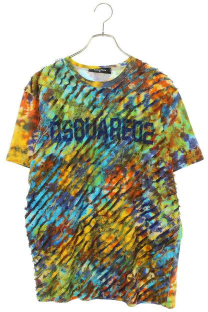 DSQUARED S71GD0833 Logo Print Tie-Dye T-Shirt Multi Size M