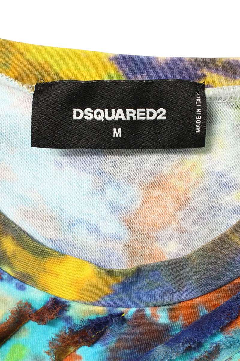 DSQUARED S71GD0833 Logo Print Tie-Dye T-Shirt Multi Size M