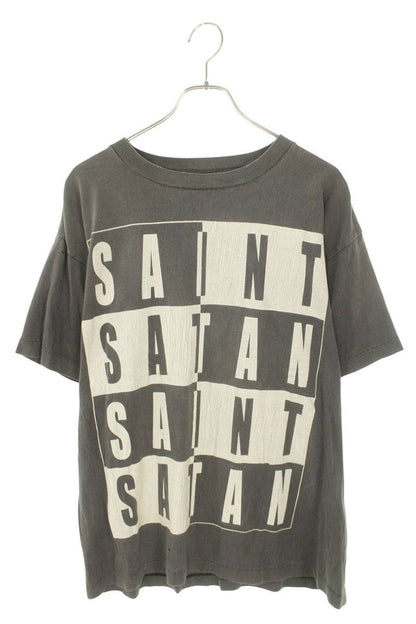 Saint Michael 23SS MIGHTY DEVILS Logo Print T-Shirt Black Size L