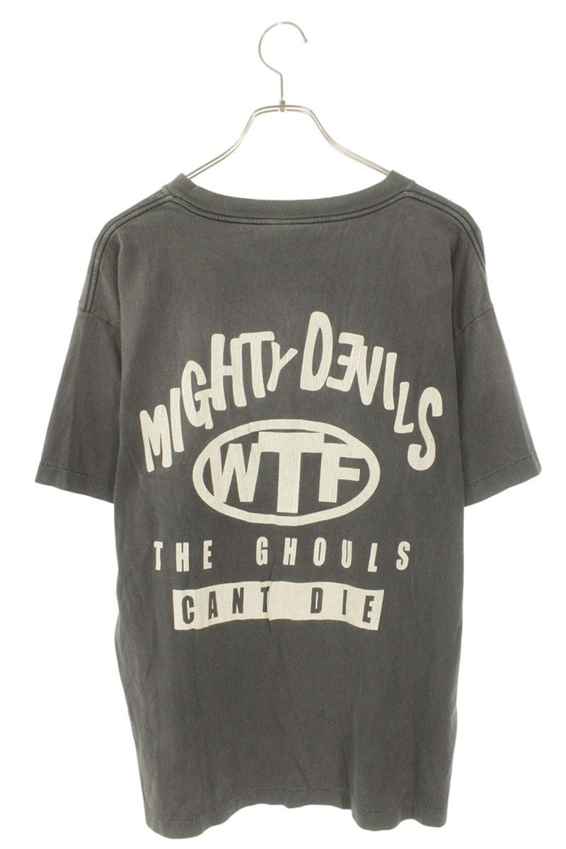 Saint Michael 23SS MIGHTY DEVILS Logo Print T-Shirt Black Size L