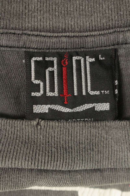 Saint Michael 23SS MIGHTY DEVILS Logo Print T-Shirt Black Size L