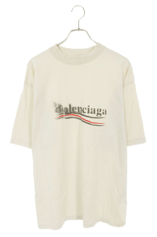 Balenciaga Logo Print T-Shirt Beige Size S
