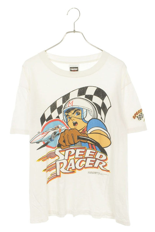 VINTAGE 90s Speed Racer Anime Print T-Shirt White Size L