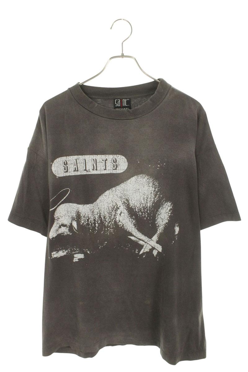 Saint Michael Print T-Shirt Black Size XL
